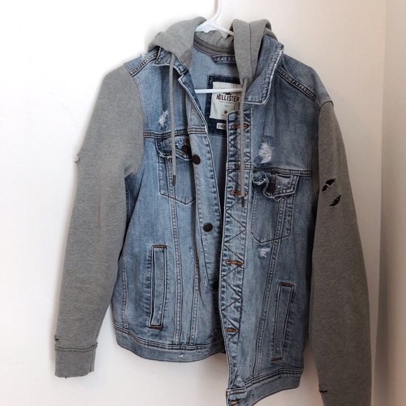hollister jean hoodie